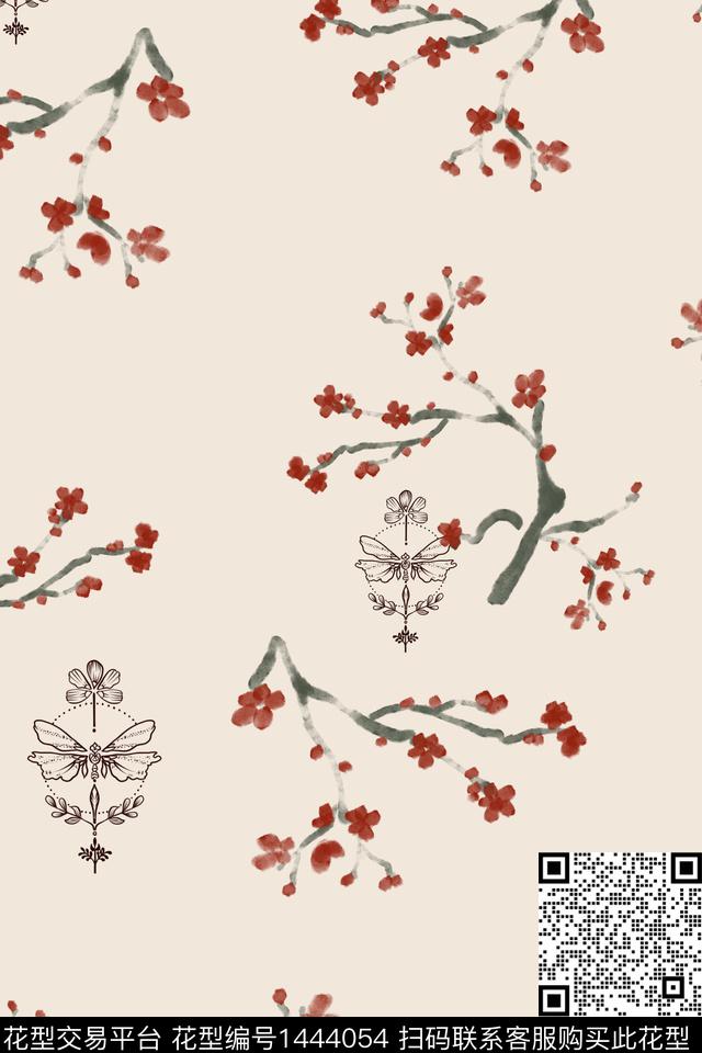香云纱旗袍中国风数码印花花型下载（图片编号: 1444054） - 瓦栏（Walan）