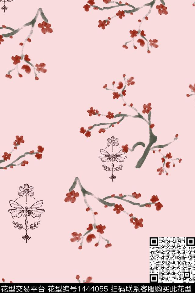 香云纱旗袍中国风数码印花花型下载（图片编号: 1444055） - 瓦栏（Walan）