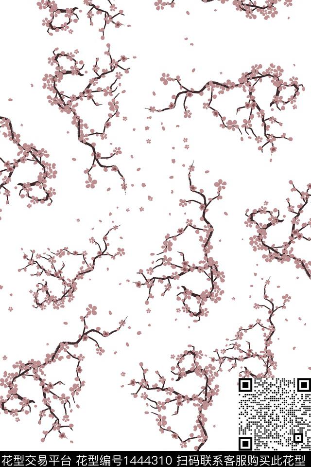 香云纱旗袍中国风数码印花花型下载（图片编号: 1444310） - 瓦栏（Walan）