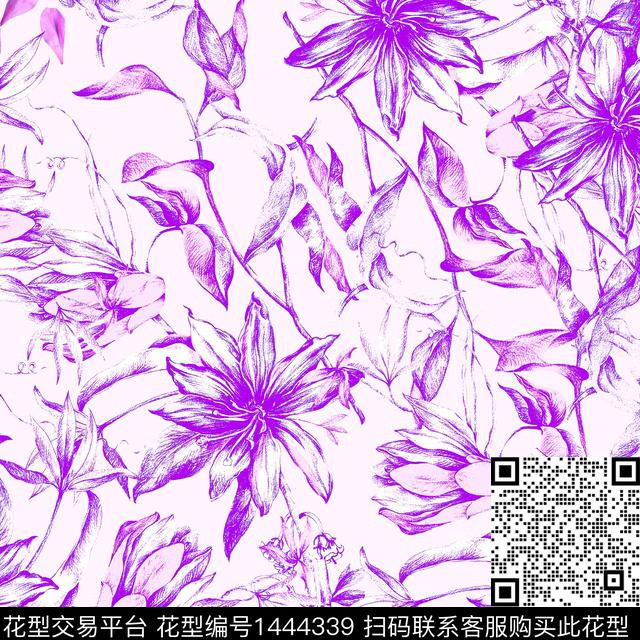 210807.jpg - 1444339 - 彩底花卉 民族风 油画风 - 数码印花花型 － 女装花型设计 － 瓦栏
