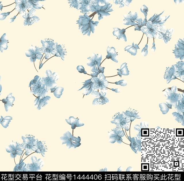 数码花型女装大牌风数码印花花型下载（图片编号: 1444406） - 瓦栏（Walan）
