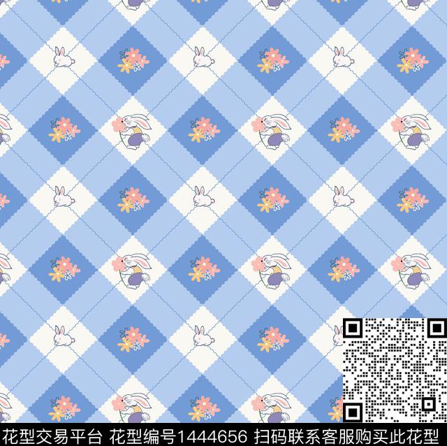 几何格子小碎花数码印花花型下载（图片编号: 1444656） - 瓦栏（Walan）