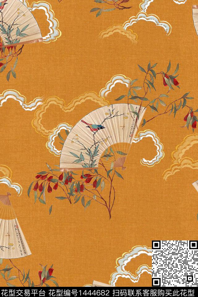 旗袍国画中老年数码印花花型下载（图片编号: 1444682） - 瓦栏（Walan）