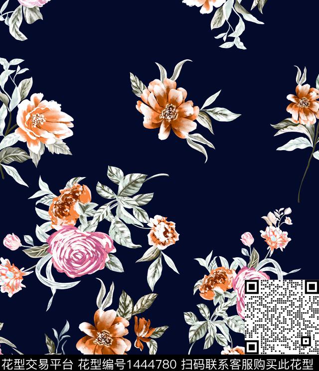 OK-3Pass.jpg - 1444780 - 花鸟 趋势花型 红花 - 数码印花花型 － 女装花型设计 － 瓦栏
