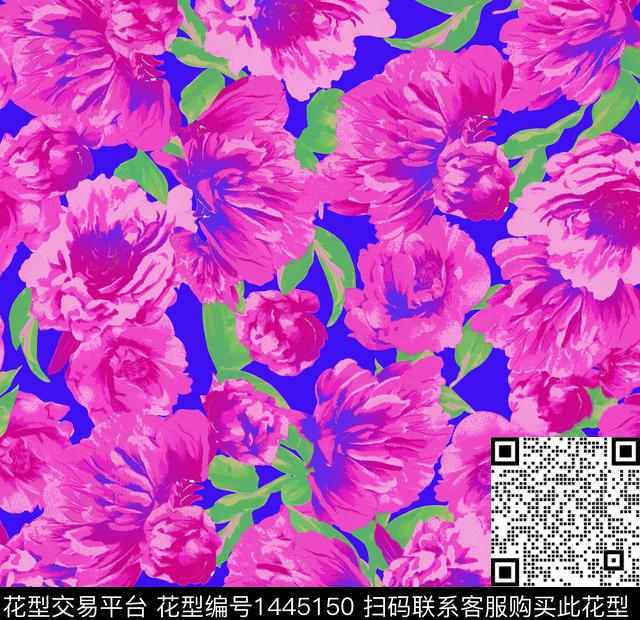 大牌风抽象数码花型数码印花花型下载（图片编号: 1445150） - 瓦栏（Walan）