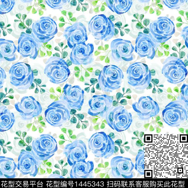 趋势花型花卉大牌风数码印花花型下载（图片编号: 1445343） - 瓦栏（Walan）