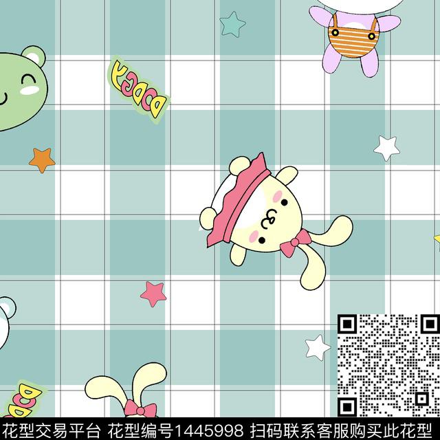 几何格子绘画数码印花花型下载（图片编号: 1445998） - 瓦栏（Walan）