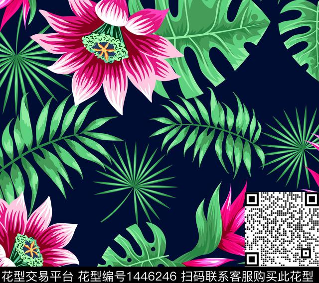 zhao-15.jpg - 1446246 - 绿植树叶 扎染花型 花卉 - 传统印花花型 － 女装花型设计 － 瓦栏