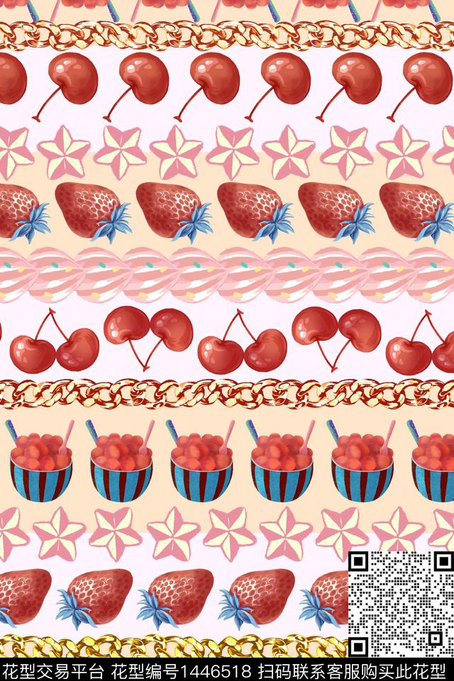水果童装趣味传统印花花型下载（图片编号: 1446518） - 瓦栏（Walan）