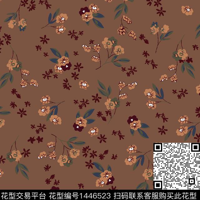 花卉小碎花满版散花传统印花花型下载（图片编号: 1446523） - 瓦栏（Walan）