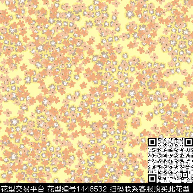 花卉小碎花满版散花传统印花花型下载（图片编号: 1446532） - 瓦栏（Walan）