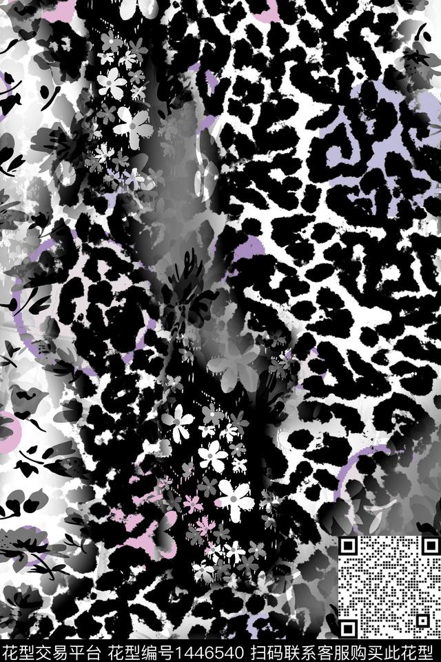 豹纹动物纹满版散花数码印花花型下载（图片编号: 1446540） - 瓦栏（Walan）