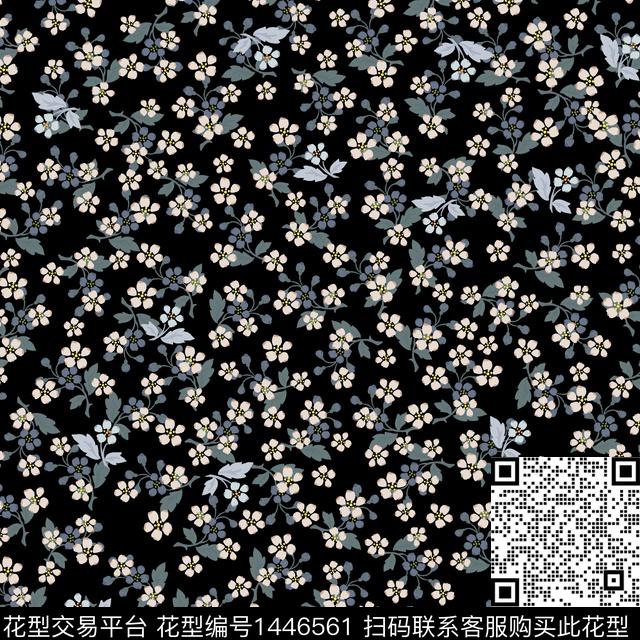 花卉小碎花满版散花传统印花花型下载（图片编号: 1446561） - 瓦栏（Walan）