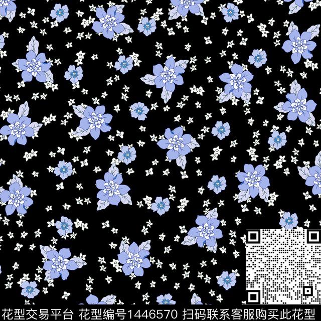 花卉小碎花满版散花传统印花花型下载（图片编号: 1446570） - 瓦栏（Walan）