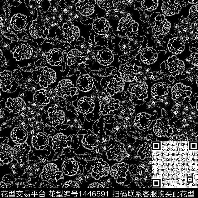 花卉小碎花满版散花传统印花花型下载（图片编号: 1446591） - 瓦栏（Walan）