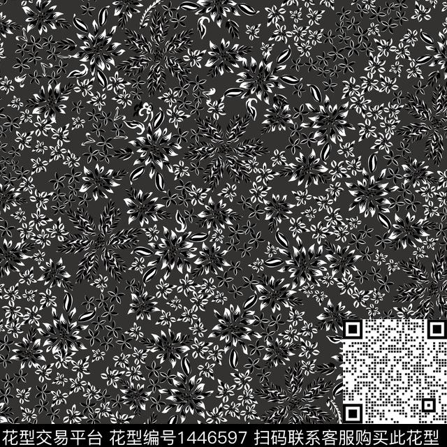 花卉小碎花满版散花传统印花花型下载（图片编号: 1446597） - 瓦栏（Walan）