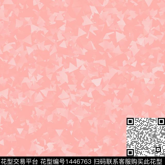 粉彩三角-粉色几何方巾.jpg - 1446763 - 几何 定位花 艺术 - 传统印花花型 － 方巾花型设计 － 瓦栏