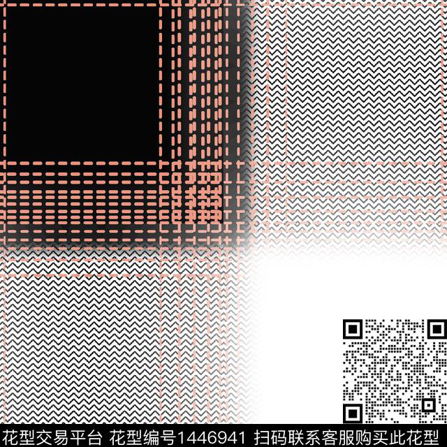 肌理几何男装格子数码印花花型下载（图片编号: 1446941） - 瓦栏（Walan）