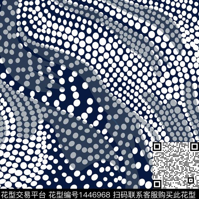 时尚波点.jpg - 1446968 - 海洋 波点 法式 - 数码印花花型 － 方巾花型设计 － 瓦栏