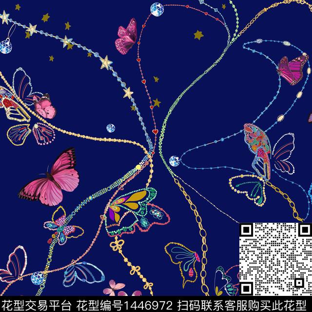 时尚配饰蝴蝶数码印花花型下载（图片编号: 1446972） - 瓦栏（Walan）