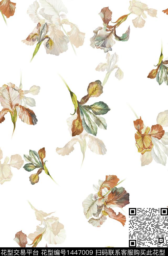 绿植树叶数码花型花卉数码印花花型下载（图片编号: 1447009） - 瓦栏（Walan）
