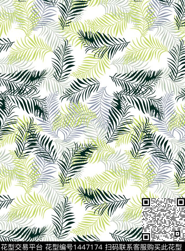 11-6.jpg - 1447174 - 热带花型 绿植树叶 棕榈树 - 数码印花花型 － 泳装花型设计 － 瓦栏