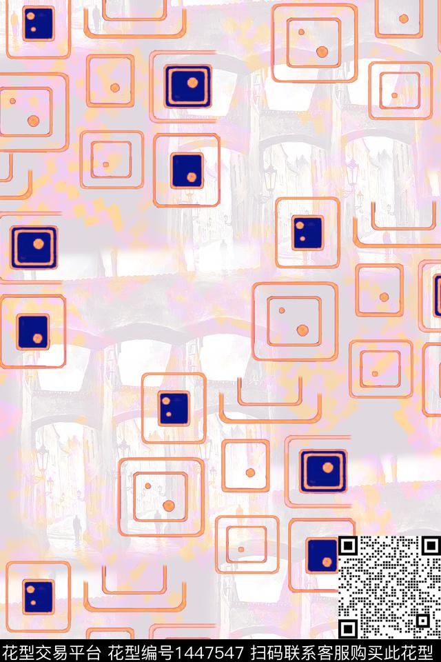 线条几何底纹数码印花花型下载（图片编号: 1447547） - 瓦栏（Walan）