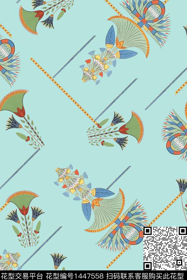 民族风香云纱抽象数码印花花型下载（图片编号: 1447558） - 瓦栏（Walan）