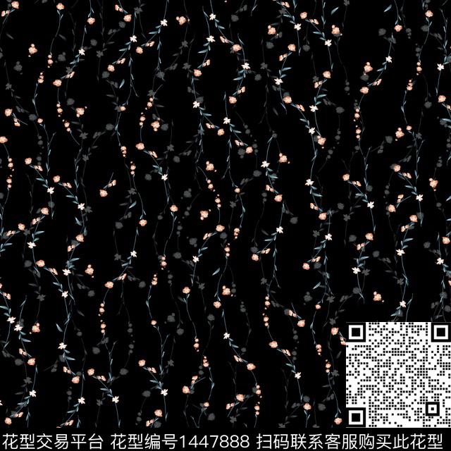 花卉小碎花满版散花数码印花花型下载（图片编号: 1447888） - 瓦栏（Walan）