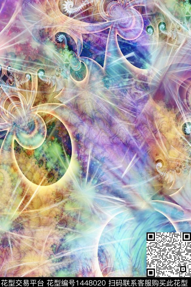 炫彩朦胧花卉彩色肌理数码印花花型下载（图片编号: 1448020） - 瓦栏（Walan）