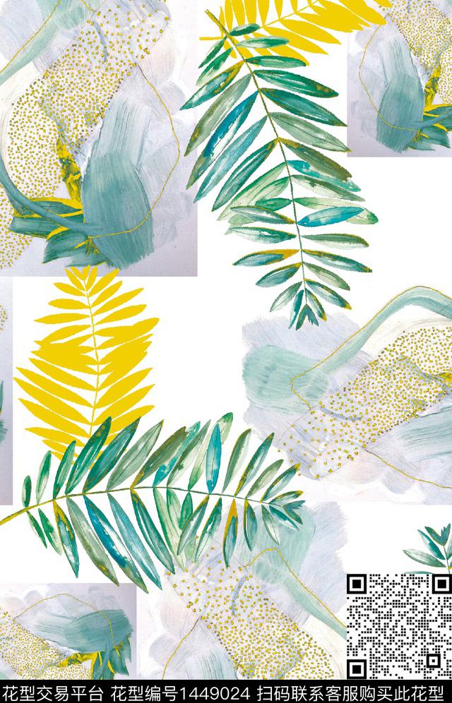 32.jpg - 1449024 - 几何花卉 椰子树 热带花型 - 数码印花花型 － 女装花型设计 － 瓦栏