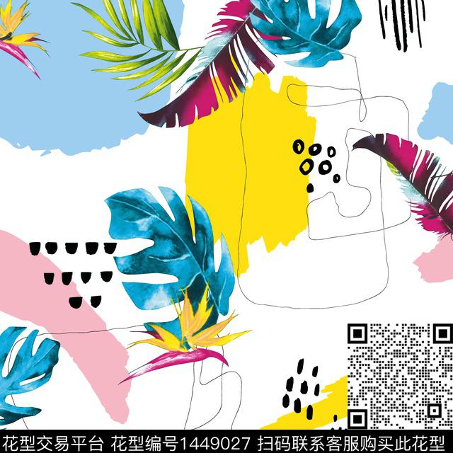 35.jpg - 1449027 - 几何花卉 椰子树 热带花型 - 数码印花花型 － 女装花型设计 － 瓦栏