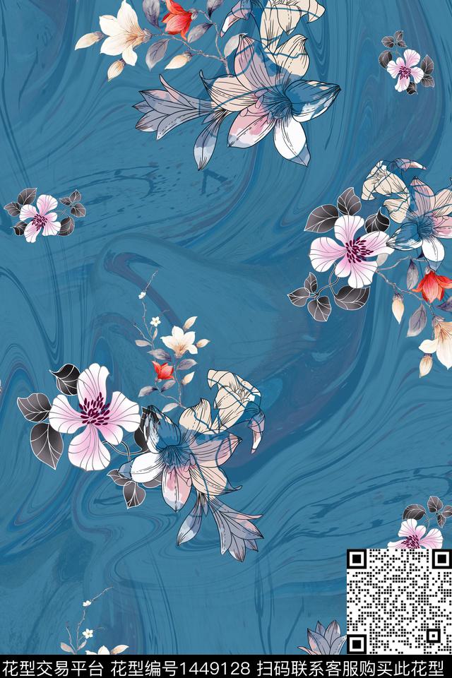 旗袍香云纱中国风数码印花花型下载（图片编号: 1449128） - 瓦栏（Walan）