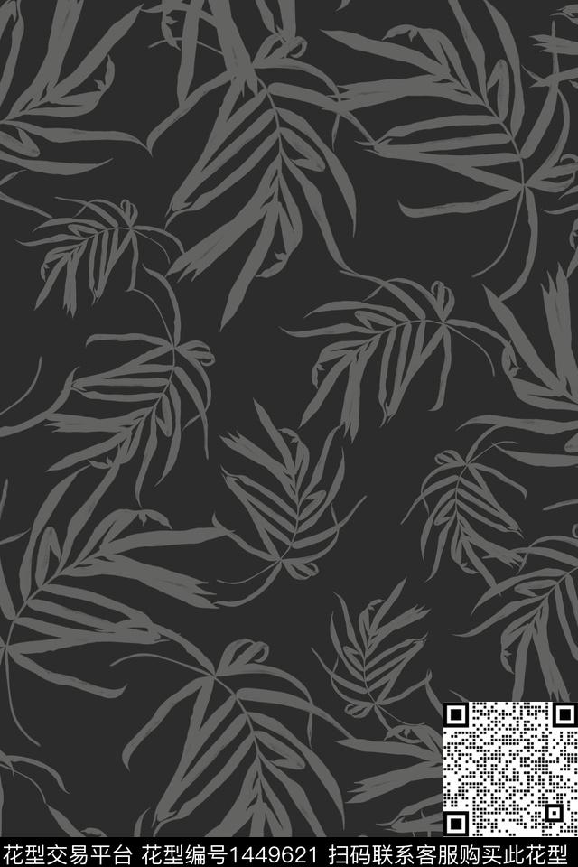 男装休闲绿植树叶传统印花花型下载（图片编号: 1449621） - 瓦栏（Walan）