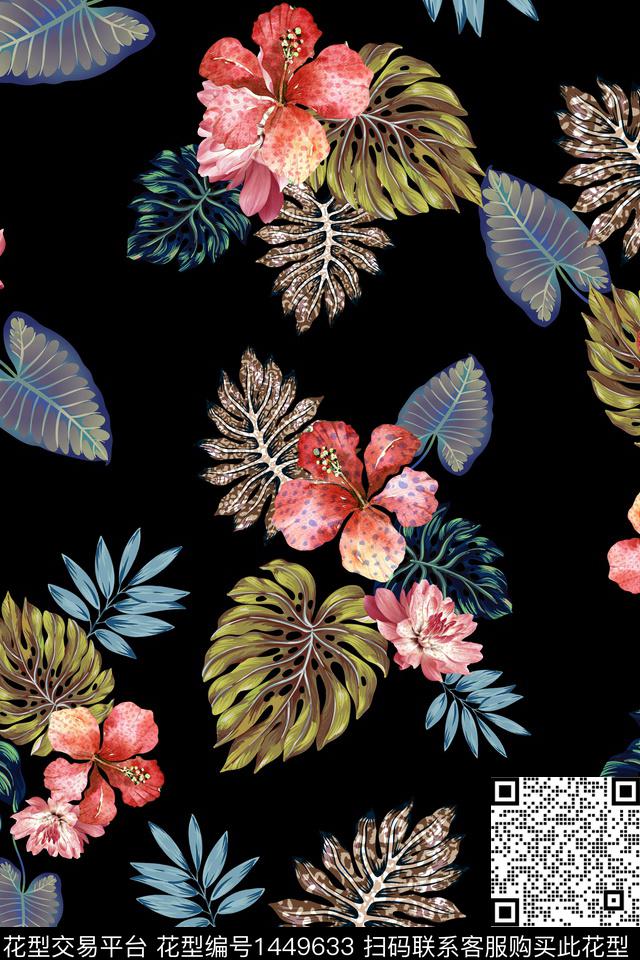 Orst_XXM00167.jpg - 1449633 - 花卉 中老年 热带花型 - 数码印花花型 － 女装花型设计 － 瓦栏