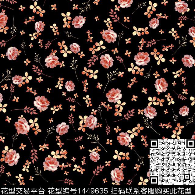 Orst_XXM00169.jpg - 1449635 - 花卉 小碎花 满版散花 - 数码印花花型 － 女装花型设计 － 瓦栏