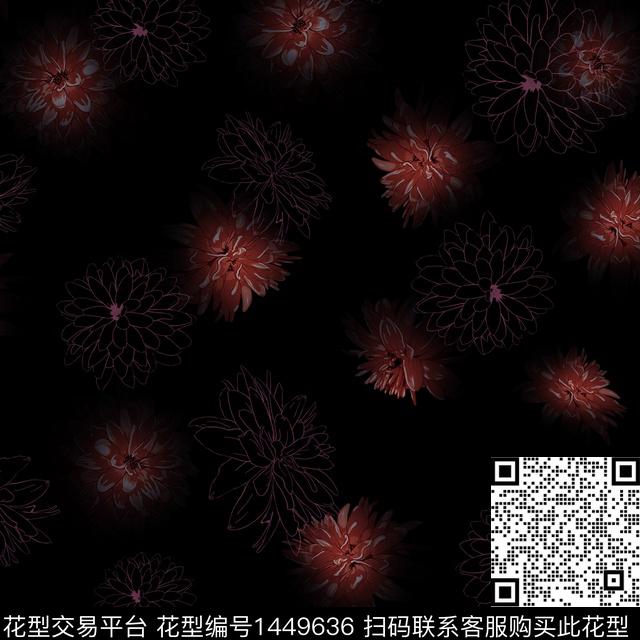 花卉小碎花满版散花数码印花花型下载（图片编号: 1449636） - 瓦栏（Walan）