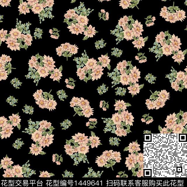 花卉小碎花满版散花数码印花花型下载（图片编号: 1449641） - 瓦栏（Walan）