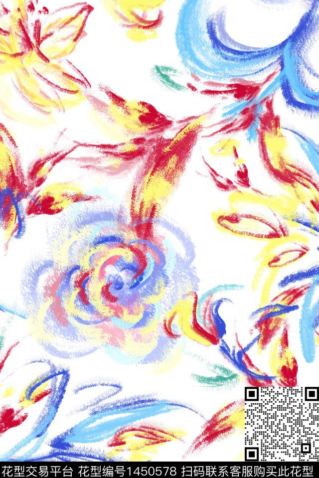 清爽底花卉花卉年轻女性传统印花花型下载（图片编号: 1450578） - 瓦栏（Walan）
