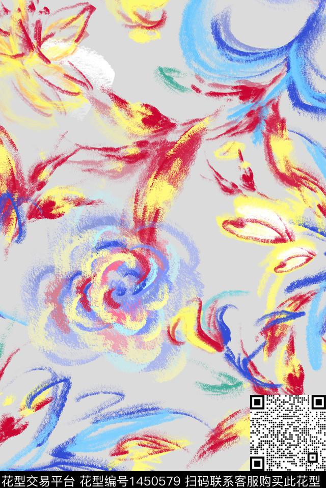 清爽底花卉花卉年轻女性传统印花花型下载（图片编号: 1450579） - 瓦栏（Walan）