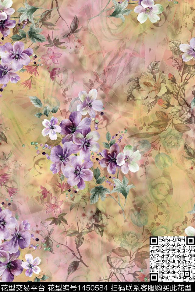 yy-20.jpg - 1450584 - 女装 花卉 雪纺 - 数码印花花型 － 女装花型设计 － 瓦栏