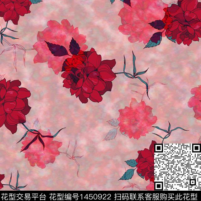 BSMYSJ0566.jpg - 1450922 - 绿植树叶 数码花型 花卉 - 数码印花花型 － 女装花型设计 － 瓦栏