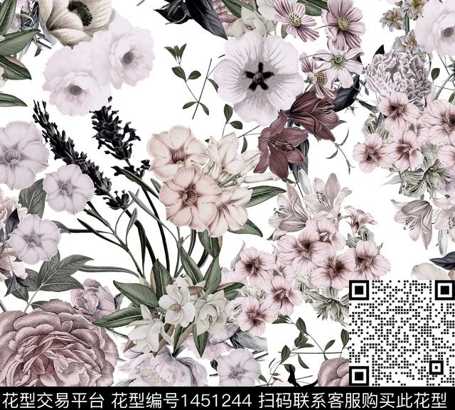 2021091001.jpg - 1451244 - 民族花卉 花卉 春夏花型 - 传统印花花型 － 女装花型设计 － 瓦栏