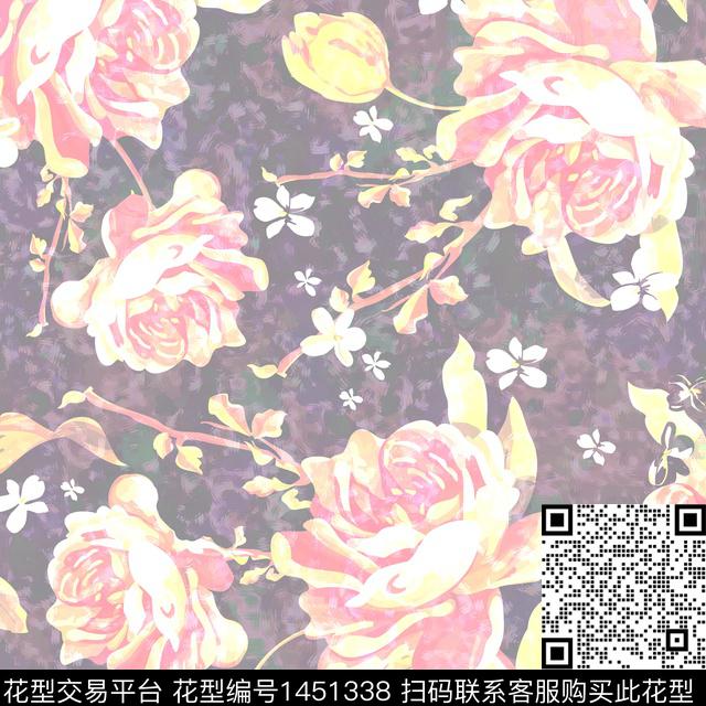 BSMYSJ0571.jpg - 1451338 - 绿植树叶 数码花型 花卉 - 数码印花花型 － 女装花型设计 － 瓦栏