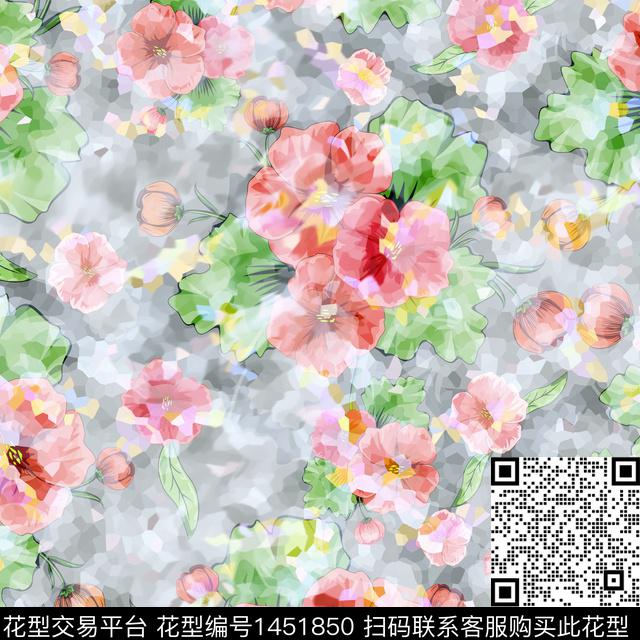 BSMYSJ0574.jpg - 1451850 - 绿植树叶 数码花型 花卉 - 数码印花花型 － 女装花型设计 － 瓦栏