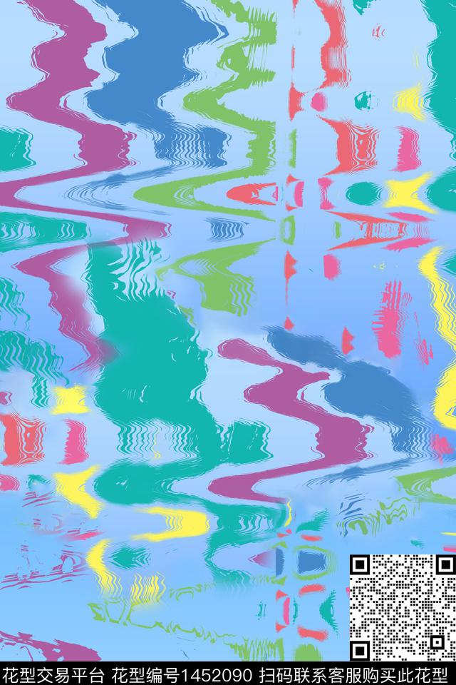 2021-9-14抽象线条.jpg - 1452090 - 几何 抽象 条纹 - 数码印花花型 － 童装花型设计 － 瓦栏