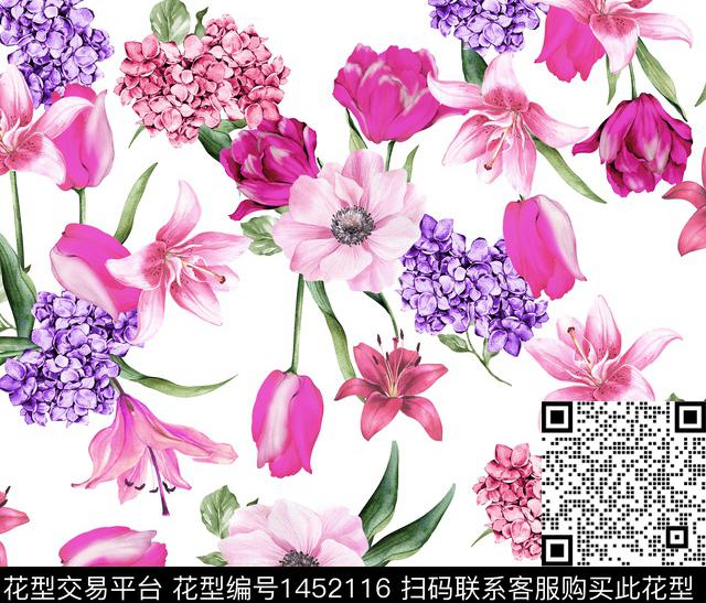 2021091402.jpg - 1452116 - 民族花卉 花卉 春夏花型 - 传统印花花型 － 女装花型设计 － 瓦栏