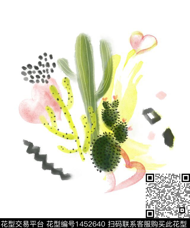 爱心手绘花卉手绘大花数码印花花型下载（图片编号: 1452640） - 瓦栏（Walan）