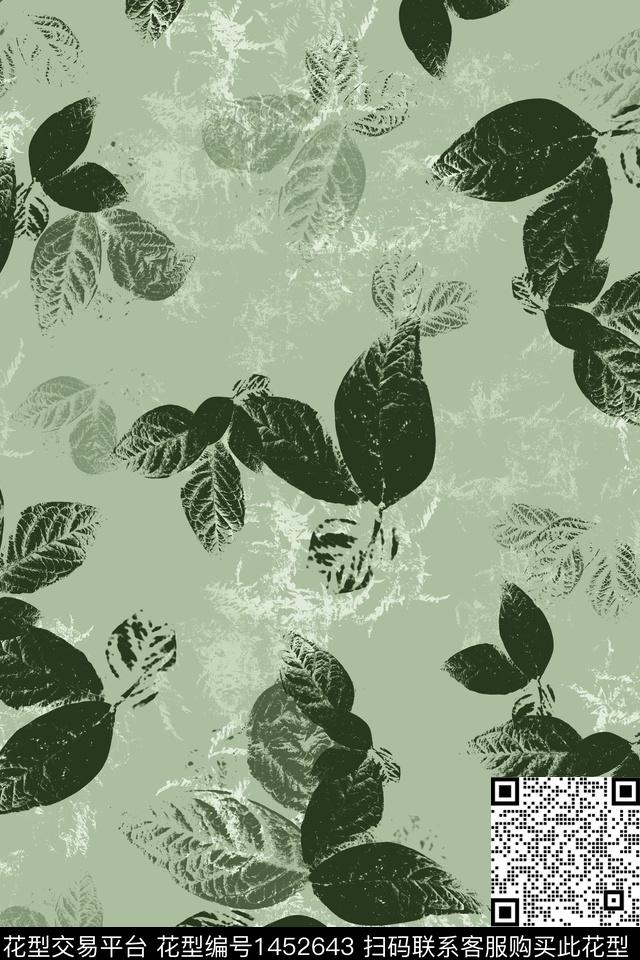 QYH176.jpg - 1452643 - 绿色 旗袍 香云纱 - 数码印花花型 － 女装花型设计 － 瓦栏