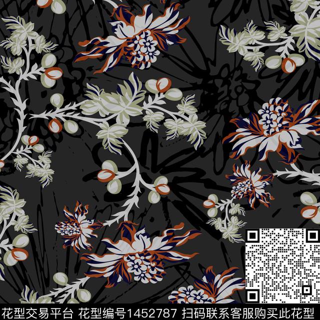 BSMYSJ0578.jpg - 1452787 - 绿植树叶 数码花型 花卉 - 数码印花花型 － 女装花型设计 － 瓦栏